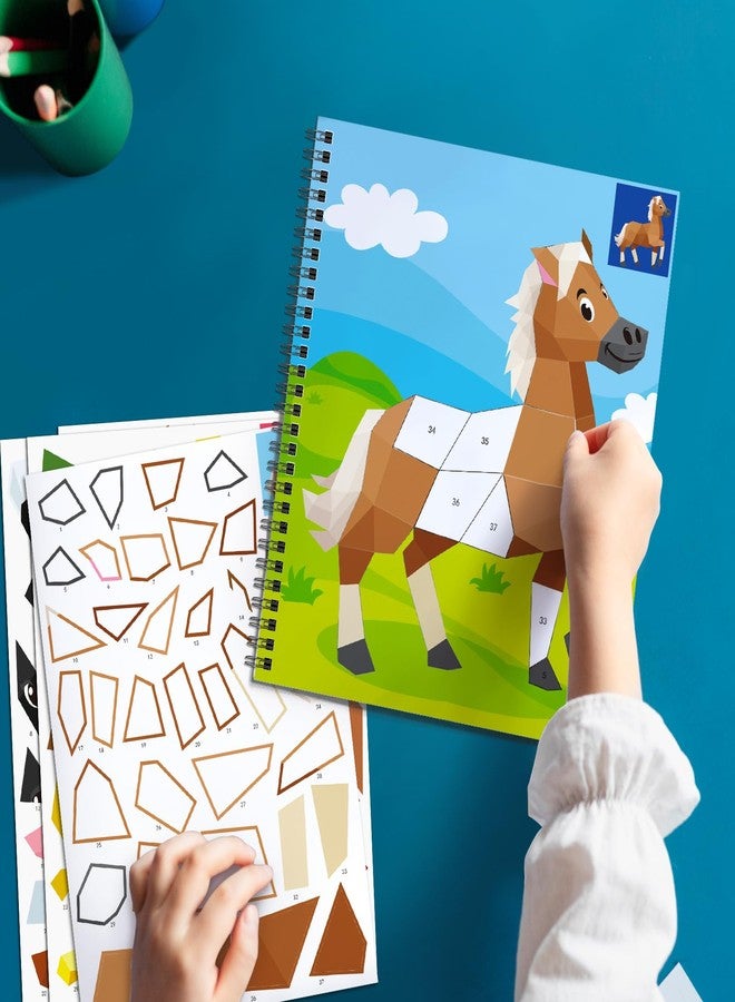 TBEEJ 2PCS Sticker Books for Kids Ages 4-8 Animal Themed Designs Party Gift Create 20 Pictures - Image 2